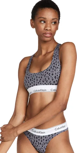 Vista 15 de Calvin Klein Bralette moderno de algodón elástico V-Day sin forro Gris Caliente