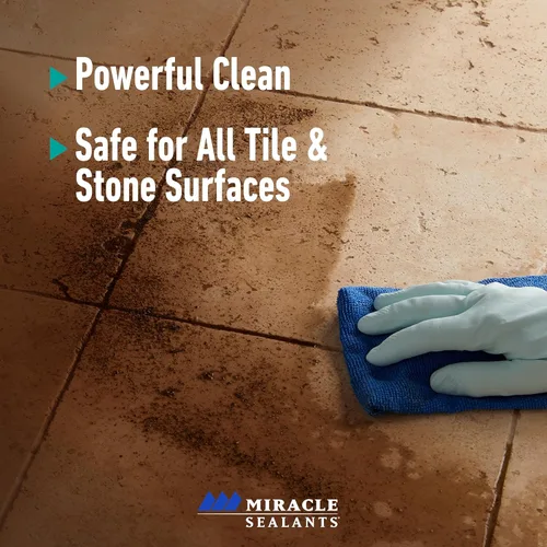 Vista 5 de Miracle Sealants Limpiador Miracle para Piedra y Azulejo de Alta Resistencia, No Ácido, Limpiador de Azulejos y Piedra y Removedor de Vaho, 1 Cuadro