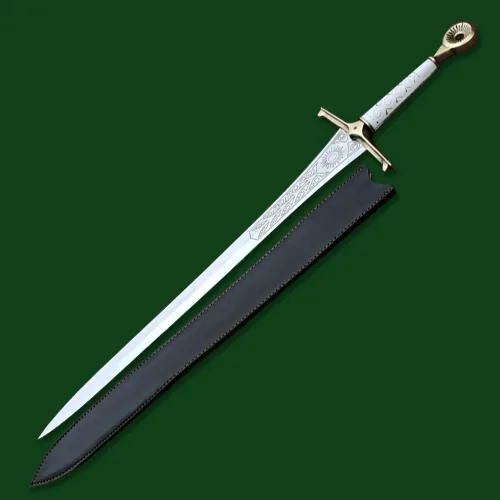 Vista 6 de Anillo de poder Elendil espada hecha a mano con acero inoxidable, incluye una funda protectora de cuero perfecta para cosplay