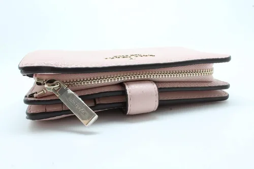 Vista 3 de Kate Spade Leila - Cartera plegable con compartimento mediano, color rosa ahumado, Rosa (Rose Smoke), Billetera plegable