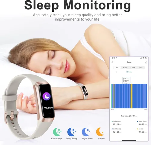 Vista 3 de Zeacool - Reloj inteligente para salud con monitor de frecuencia cardíaca 24/7, oxígeno en sangre, presión arterial, monitor de sueño, rastreadores
