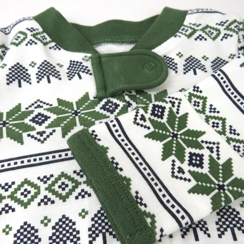Vista 3 de HonestBaby Sleep and Play Footed Holiday Pajamas One-Piece Sleeper Zip-front Organic Cotton PJs Baby Boys, Girls, Unisex