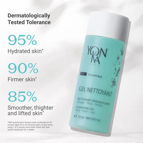 Vista 3 de Yonka Gel Cleanser - Limpiador facial suave y removedor de maquillaje, 2.53 onzas líquidas Algas rojas y aminoácidos, para piel grasa y propensa