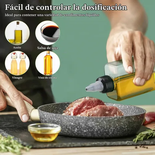Vista 7 de Yaomiao Botellas pequeñas de 3.4 onzas con tapas giratorias para líquidos, recipientes exprimibles de condimentos de 3.4 fl oz, botellas