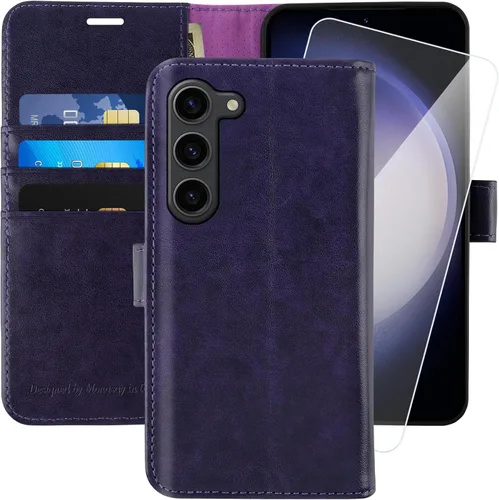 Vista 14 de MONASAY - Funda tipo cartera para Samsung S23 con 3 tarjeteros, color negro