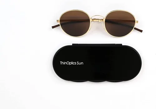 Vista 2 de ThinOptics Milano Aluminum Case + Round Sunglasses