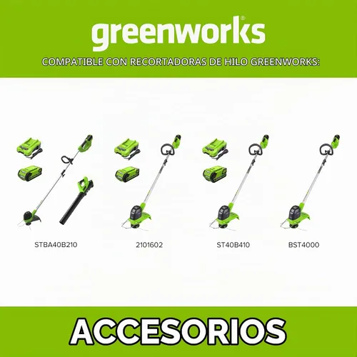 Vista 2 de GreenWorks 2900719. Paquete de 3 bobinas de reemplazo para recortadora de doble línea.