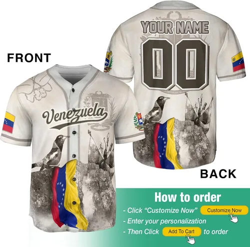 Vista 2 de CHIARA CONTI11 Camiseta de béisbol personalizada de Venezuela, camisetas de Venezuela para hombres, camiseta de Venezuela, camisa de Venezuela
