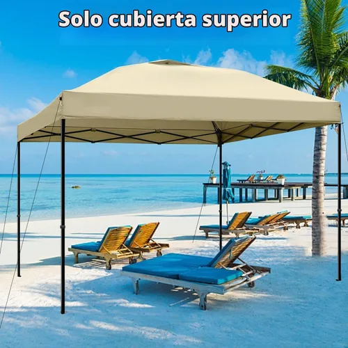 Vista 5 de Cubierta superior de repuesto para toldo de 10 x 10 pies con ventilación de aire, solo parte superior Beige