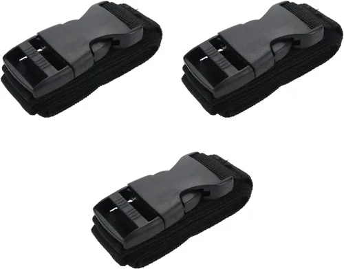 Vista 11 de 5 piezas de correas de amarre negras de nylon de 1" x 39.37" (3.28 pies) Correas ajustables con hebillas de bloqueo de leva de alta resistencia Negro