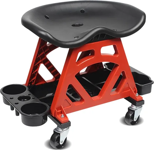 Vista 10 de MaxWorks 80771 Asiento neumático de rodillo/rastrillo con altura ajustable - Capacidad de 300 libras