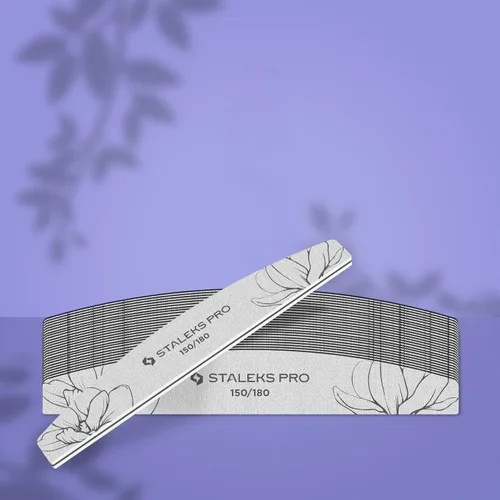 Vista 2 de STALEKS PRO Expert 40 Crescent - Lima de uñas mineral (grano 150/180, 25 piezas) – Lima profesional de doble cara para dar forma de uñas