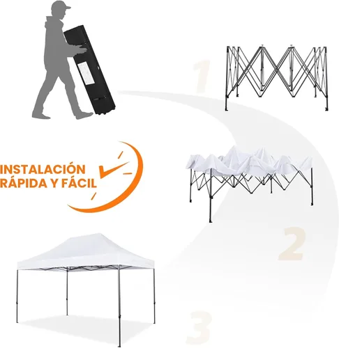 Vista 7 de Yaheetech - Tienda de campaña desplegable resistente, refugio comercial instantáneo de 10 x 15, toldo ajustable al aire libre con bolsa con ruedas