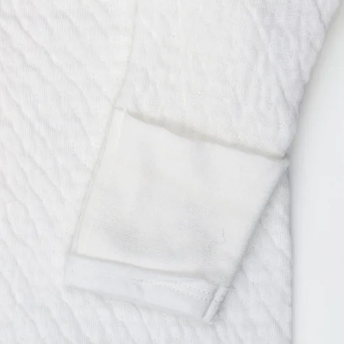 Vista 2 de HonestBaby Conjunto de mameluco de algodón orgánico de una pieza para bebé, Blanco