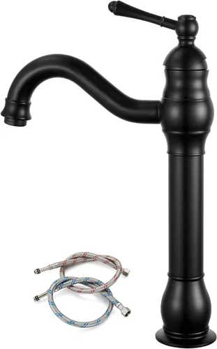 Vista 12 de gotonovo Grifo para lavabo de recipiente, boquilla giratoria 360°, grifo de baño de una sola manija, alto, 1 agujero, lavabo de granja, grifo