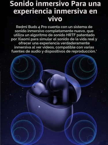 Vista 9 de XIAOMI Redmi Buds 4 Pro TWS - Auriculares inalámbricos Bluetooth 5.3 con cancelación activa de ruido, 3 micrófonos, 36 horas de vida, reducción