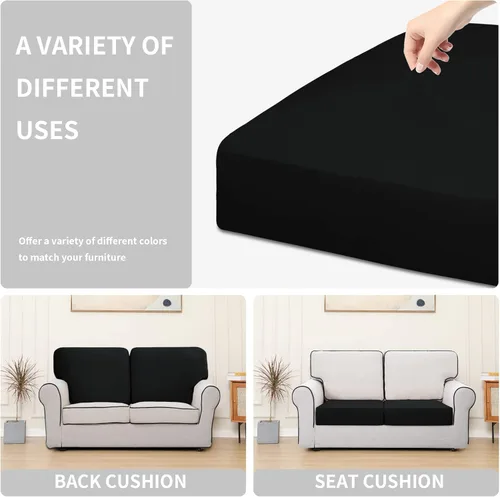 Vista 6 de Easy-Going Funda de cojín 100% impermeable para asiento de sofá, funda de cojín elástica de muebles, para niños, mascotas, cojín de sofá biplaza