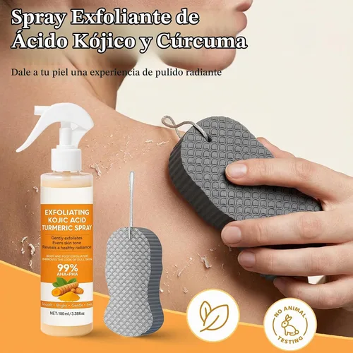 Vista 6 de Spray de cúrcuma de ácido kójico con esponja