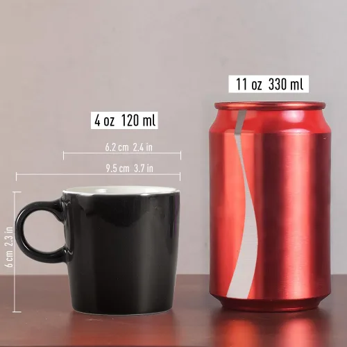 Vista 8 de homEdge Mini Taza de Espresso de Porcelana, 4 Onzas / 120 ml Pequeñas Tazas de Café Cerámicas Demitasse para Espresso, Té - Juego de 6