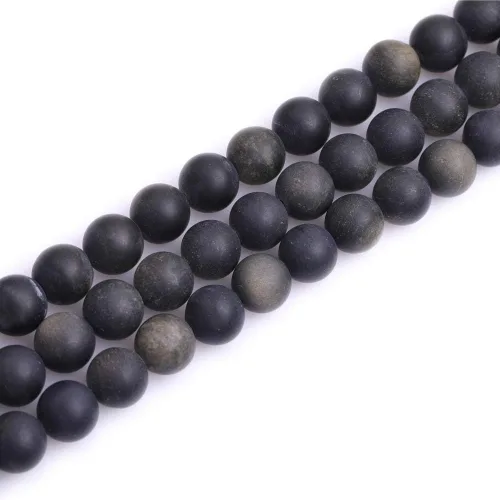 Vista 71 de Cuentas espaciadoras redondas de ágata negra esmerilada mate mate de 0.157 in para fabricación de joyas de 15 pulgadas