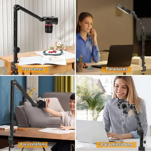 Vista 6 de PICTRON VIJIM LS25 Soporte de Escritorio para Cámara, Soporte Flexible para Cámara Web con Brazo Articulado, Abrazadera de Mesa Adecuada