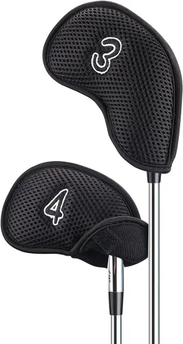 Vista 4 de 10 unids/pack nuevo Meshy Golf Iron Covers Set Golf Club Head Cover Fit Most Irons Iron Head Covers, With Numbers, Soft, Thick, Breathable, Fit