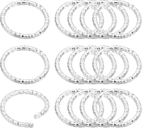 Vista 10 de PATIKIL Anillo con dije de copa de vino de 0.05 x 0.59 pulgadas, paquete de 100 aretes de metal con cuentas trenzadas, anillos abiertos, dorado