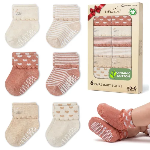 Vista 18 de GOTS Mezcla de Algodón Orgánico 12 Pares Calcetines Zapatos Bebés 0-6 M Negro