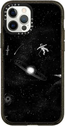 Vista 10 de CASETiFY Impact - Funda para iPhone 12 y iPhone 12 Pro, Bearly Awake, color negro transparente