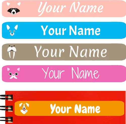 Vista 18 de 100 etiquetas de nombre personalizadas para niños, suministros escolares, calcomanías de nombre personalizadas para niños, impermeables, para Camión