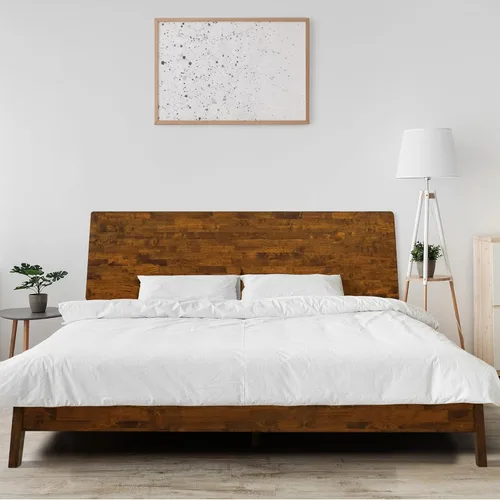 Vista 12 de Acacia Serenity - Base de cama con cabecero de madera maciza, base de cama Queen, cabecera alta de madera compatible con todo tipo de colchones,