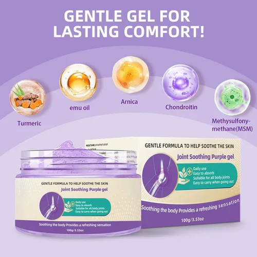 Vista 6 de Nodfens Gel para el dolor de articulaciones, crema de masaje calmante para alivio púrpura para rodillas, cuello, pies, manos y todo el cuerpo