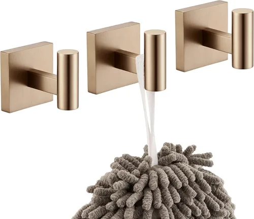 Vista 23 de KOKOSIRI Ganchos para batas de baño, ganchos para toallas, ganchos montados en la pared, accesorios de baño, paquete de 2 unidades, color negro