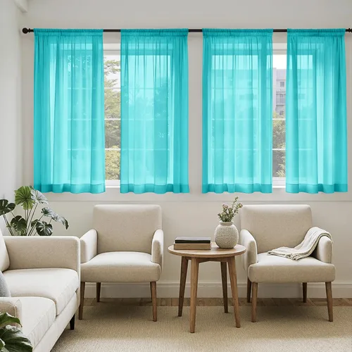 Vista 52 de MIULEE Cortinas traslúcidas marrón oscuro de 96 pulgadas de largo, 4