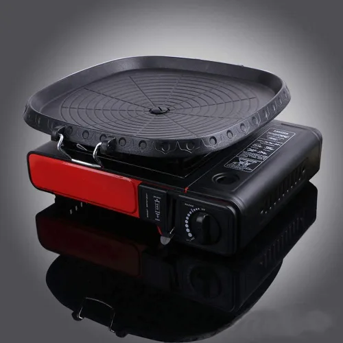 Vista 8 de Sartén cuadrada de estilo coreano con superficie recubierta de Maifan, placa antiadherente sin humo para barbacoa interior y exterior