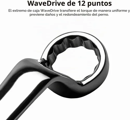 Vista 5 de Capri Tools Llave de extremo de caja doble de desplazamiento profundo de 75 grados de 1/2 x 9/16 pulgadas