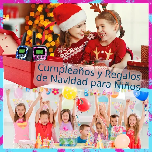 Vista 6 de Huaker Walkie Talkies para niños, paquete de 3 unidades de 22 canales de radio de 2 vías con linterna y pantalla LCD, walkie talkies de alcance de 3