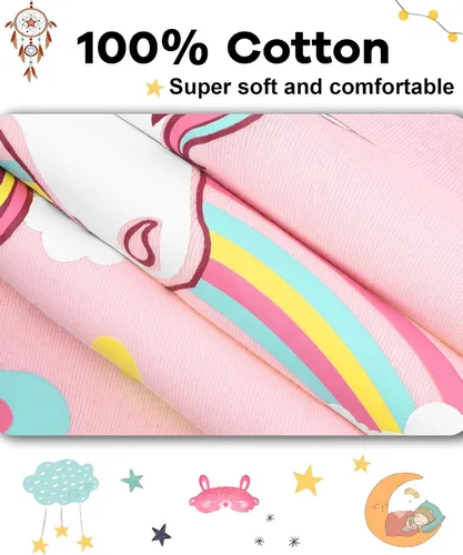 Vista 5 de KOBERO Pijamas de Navidad para niños y niñas de 18 meses-12 años, ropa de dormir 100% algodón