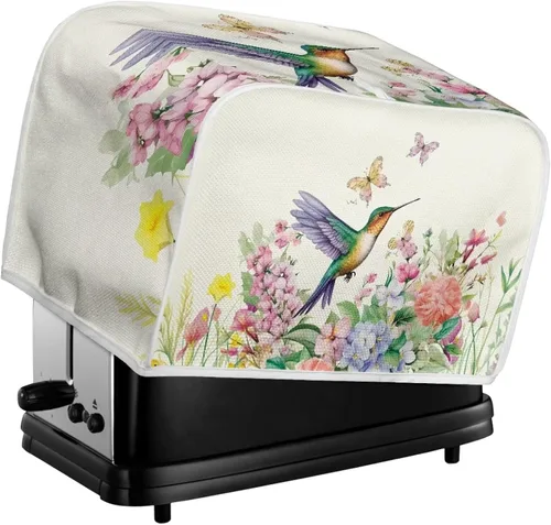 Vista 5 de Cubiertas para tostadora de pájaros y mariposas, 2 rebanadas, cubiertas de electrodomésticos pequeños de cocina, impermeables, protectores