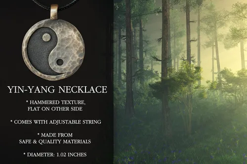 Vista 54 de Collar Yin Yang para hombre, joyería colgante de alta calidad de aspecto antiguo, regalos de Yin Yang, joyería vikinga para hombres