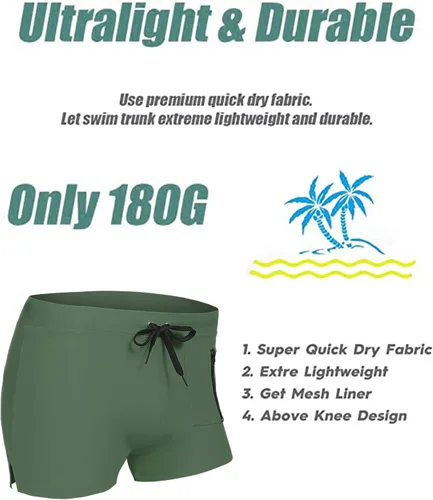 Vista 5 de COOFANDY Mens Swim Trunk Swimwear Bathing Suit Swim Brief Square Leg Board Short S-3XL
