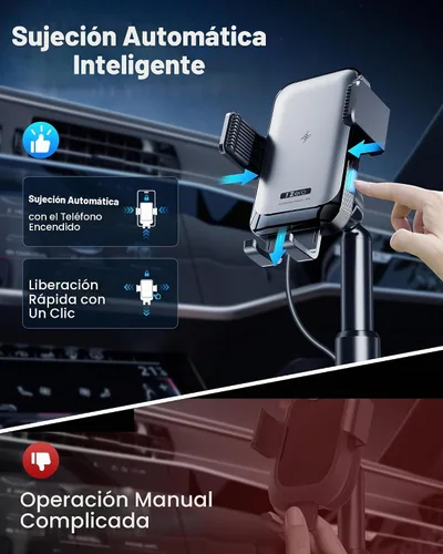 Vista 2 de 1Zero Soporte para taza de cargador de coche inalámbrico de 15 W
