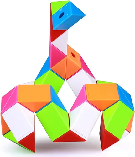 Vista 6 de TANCH Juego de 2 cubos mágicos de serpiente de 36 etapas, rompecabezas, cubos de velocidad, juguetes para niños, color al azar (36 bloques)