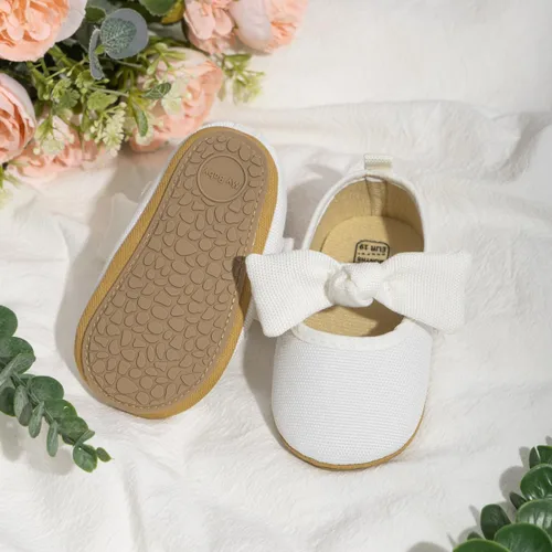Vista 7 de Zapatos planos Mary Jane para bebés y niñas, suela de goma antideslizante con Bownot para primeros pasos, zapatos de vestir de boda de princesa