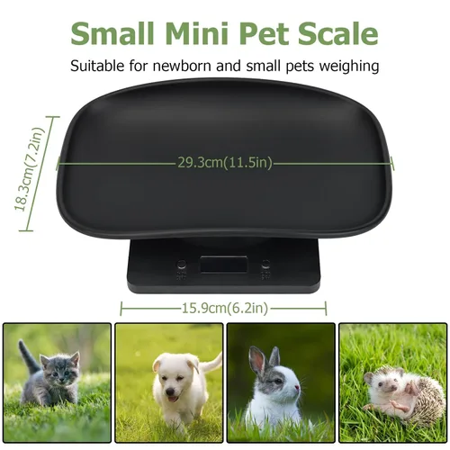 Vista 6 de Báscula digital para animales pequeños para pesar con cinta métrica, báscula para cachorros al nacer, pesa tu gatito, conejo con alta precisión