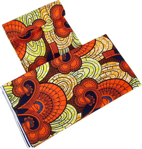 Vista 6 de Tela de algodón africana de la impresión de la cera de Ankara de 6 yardas usada para el material de costura de 24FS1620