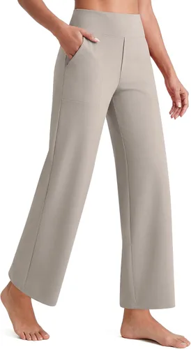 Vista 25 de G4Free EverGoing - Pantalones tobilleros de pierna ancha para mujeres Negro
