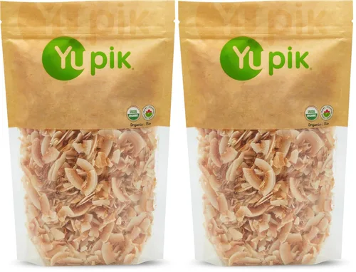 Vista 5 de Yupik Chips de coco desecado tostado orgánico, 16 onzas, sin OMG, veganos, sin gluten, paquete de 1