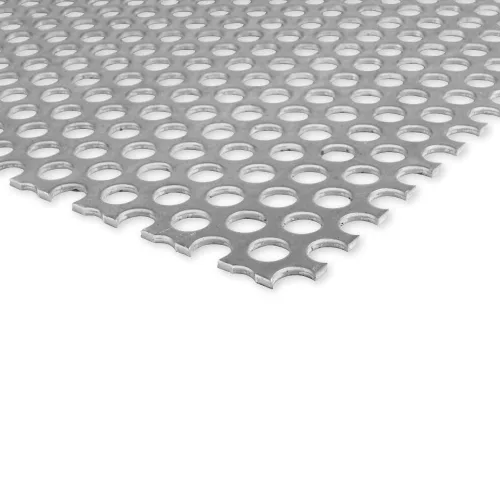 Vista 2 de Hoja perforada de aluminio 3003, dureza H14, perforaciones redondas escalonadas de 0.0625", 0.063" de espesor, 12" de ancho, 12" de largo