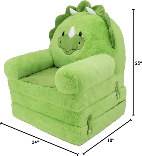 Vista 10 de Soft Landing™ Elite Seat Asiento de sofá de felpa convertible exclusivo de Amazon, Dinosaurio